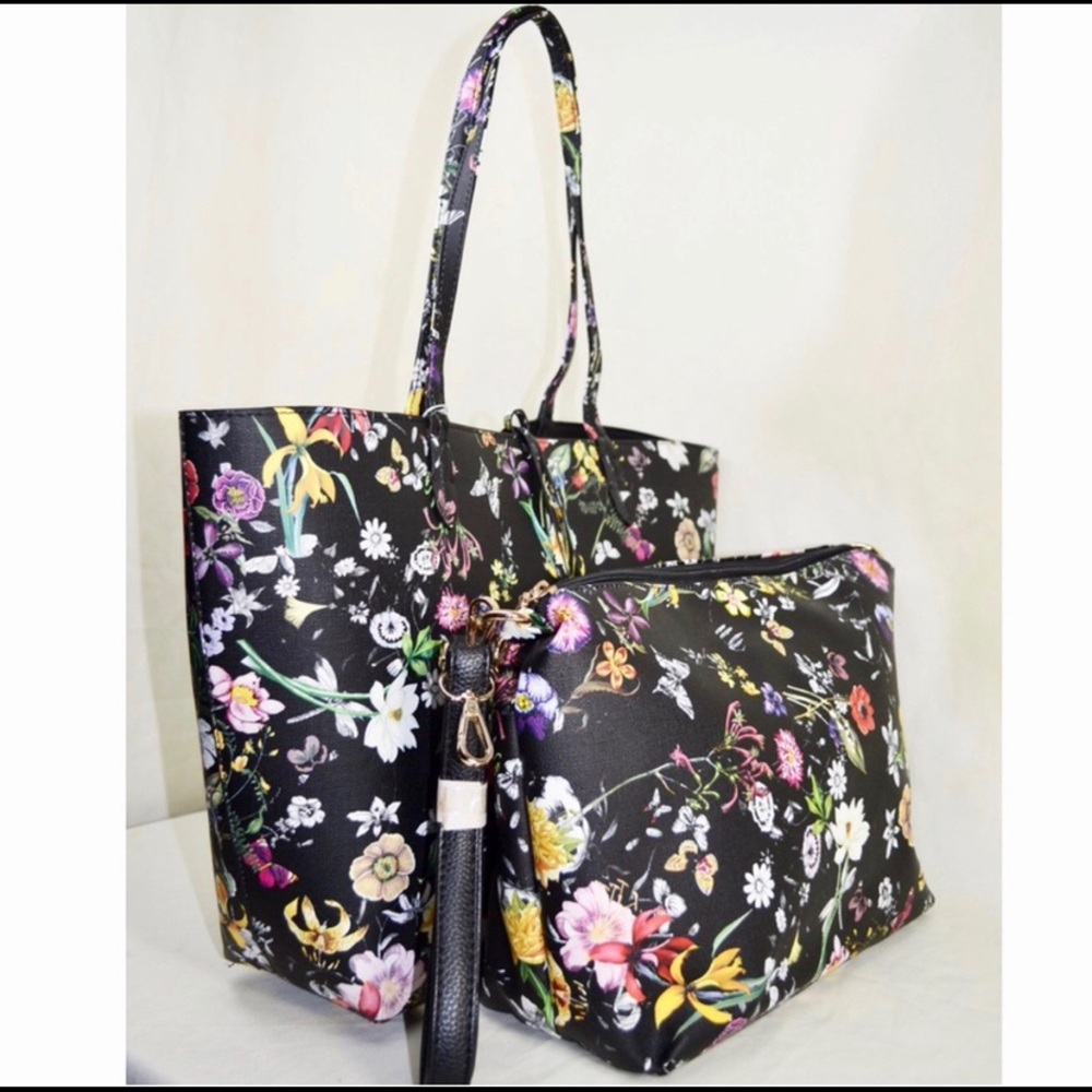 Reversible Floral 2-in-1 Tote